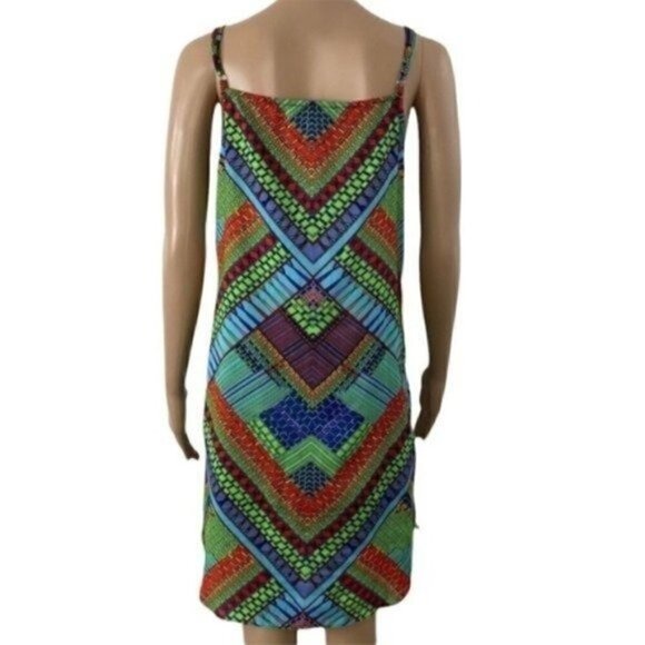 Mara Hoffman Short easy Dress Green Kasuri print Size medium - Picture 2 of 11